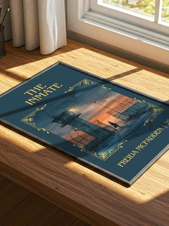 The Inmate Classic Book Art Print by Freida McFadden – print on a sunlit desk