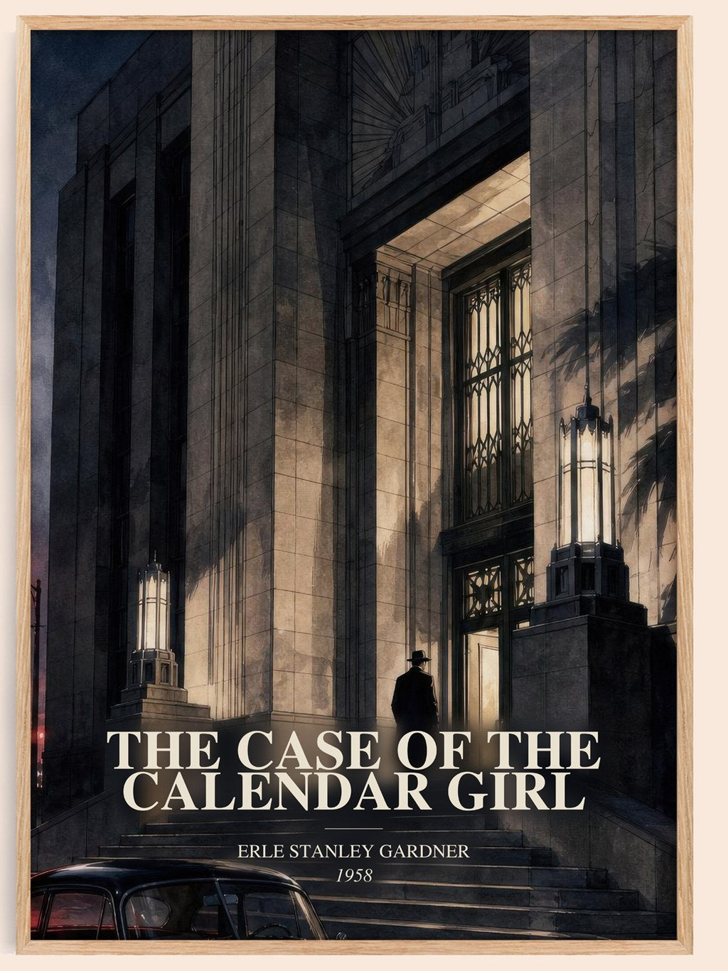 The Case Of The Calendar Girl watercolour book poster by Erle Stanley Gardner – framed literary art print