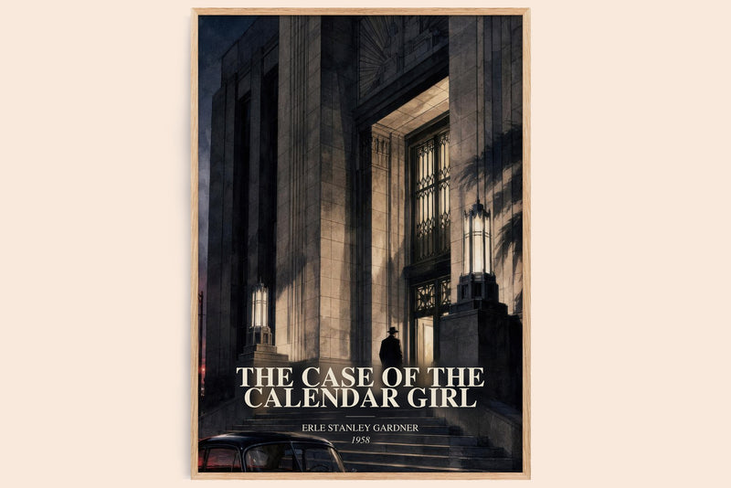 The Case Of The Calendar Girl watercolour book poster by Erle Stanley Gardner – framed literary art print