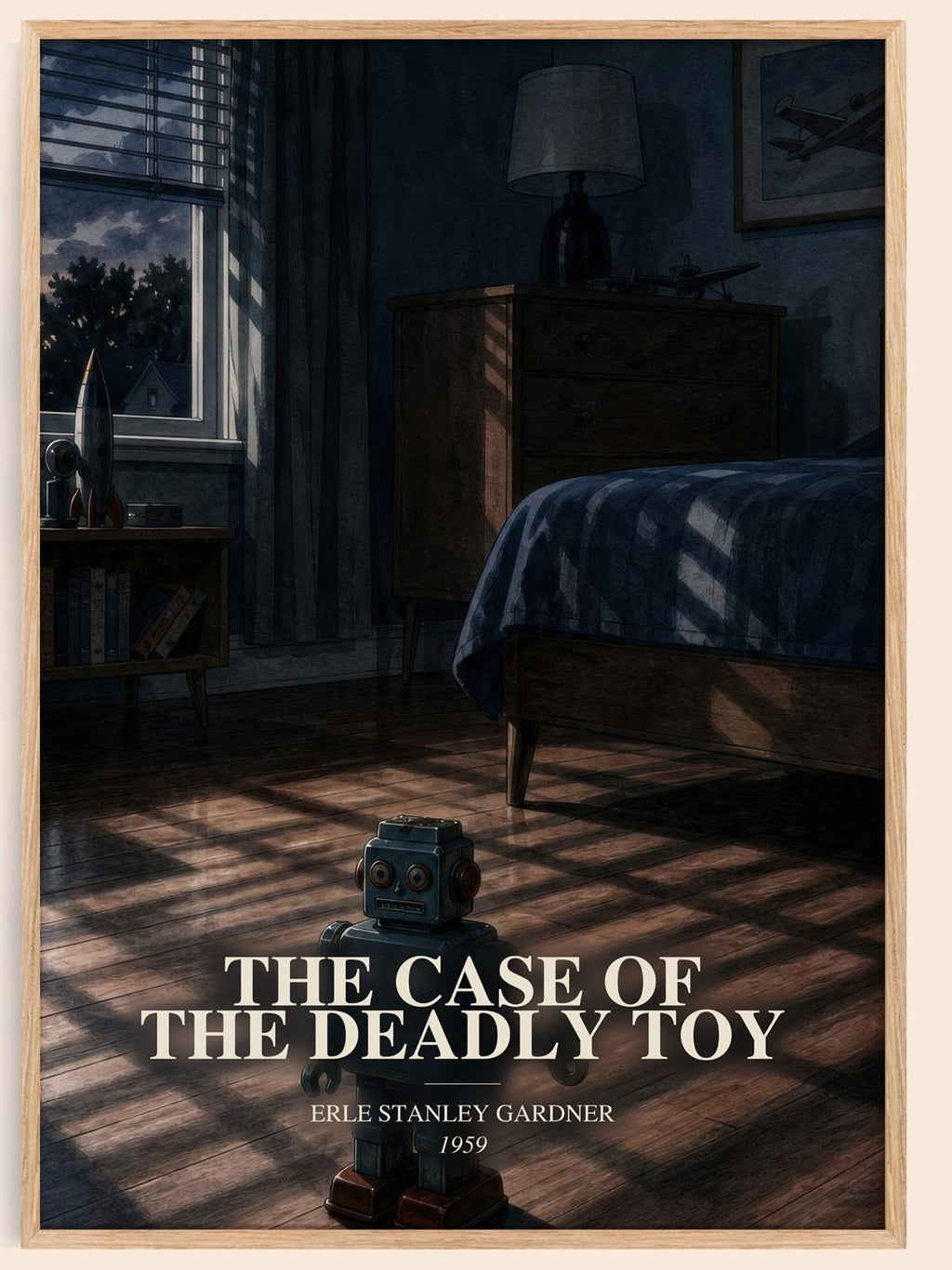 The Case Of The Deadly Toy watercolour book poster by Erle Stanley Gardner – framed literary art print