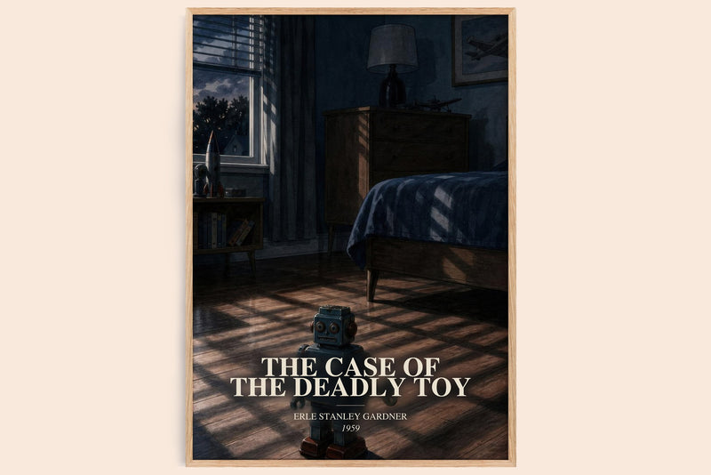 The Case Of The Deadly Toy watercolour book poster by Erle Stanley Gardner – framed literary art print