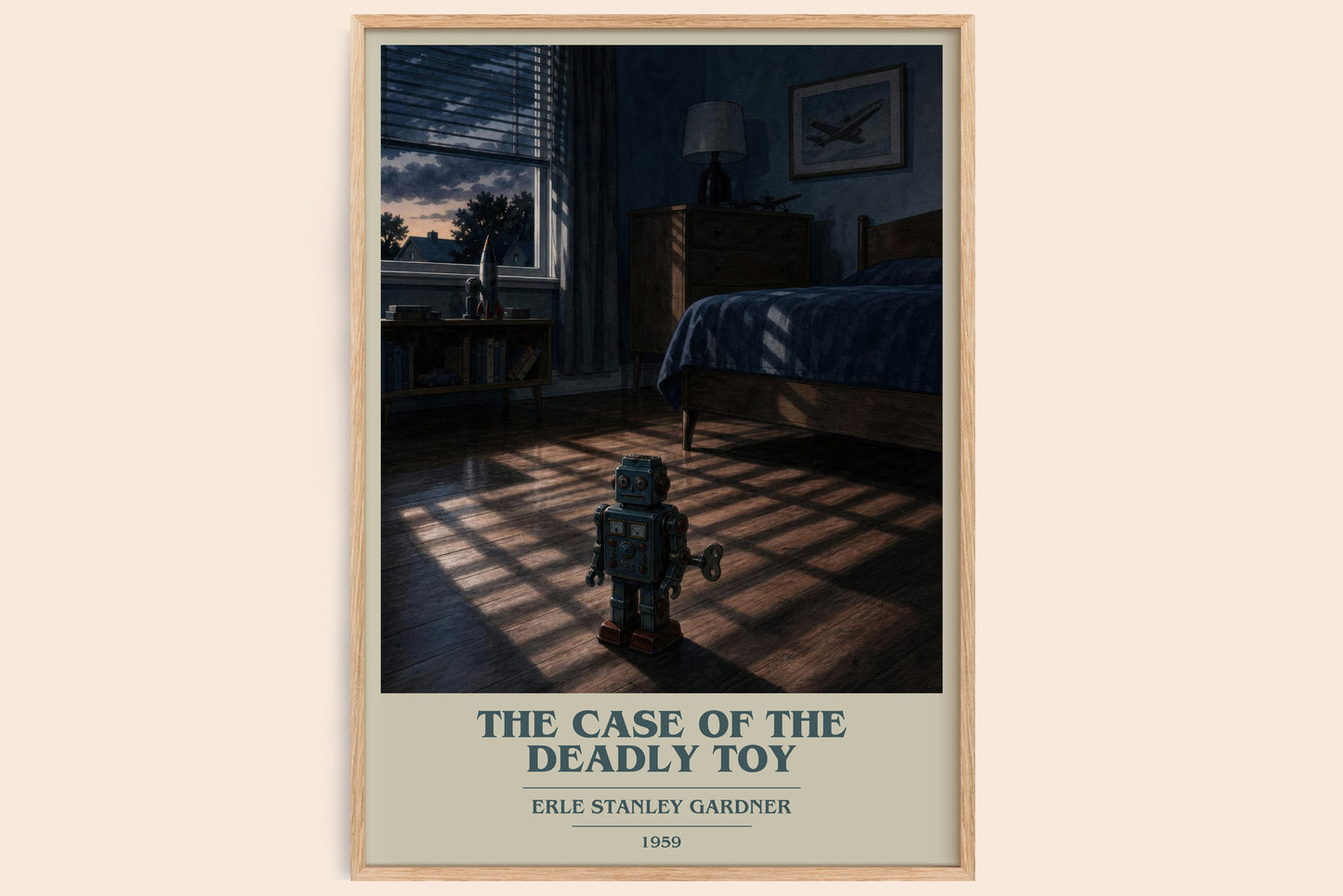 The Case Of The Deadly Toy book cover book poster by Erle Stanley Gardner – framed literary art print