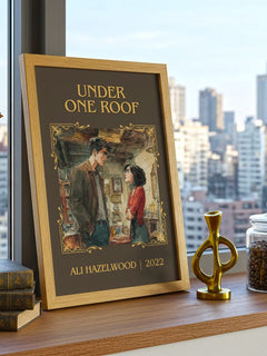 Under One Roof Classic Book Art Print by Ali Hazelwood – framed print on a city-view windowsill