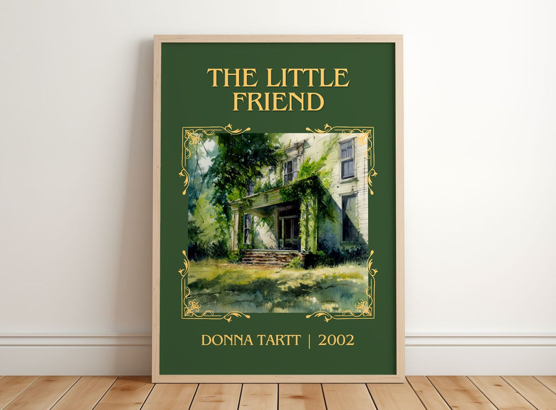 The Little Friend Classic Book Art Print by Donna Tartt – framed print leaning on a wooden floor