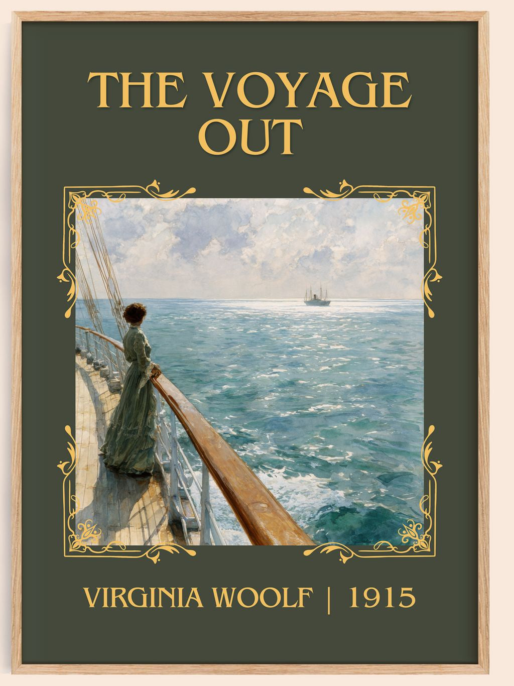 The Voyage Out Classic Book Art Print by Virginia Woolf – book poster