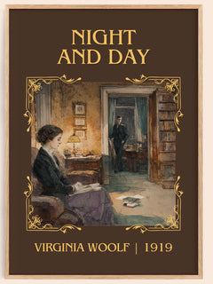 Night And Day Classic Book Art Print by Virginia Woolf – book poster