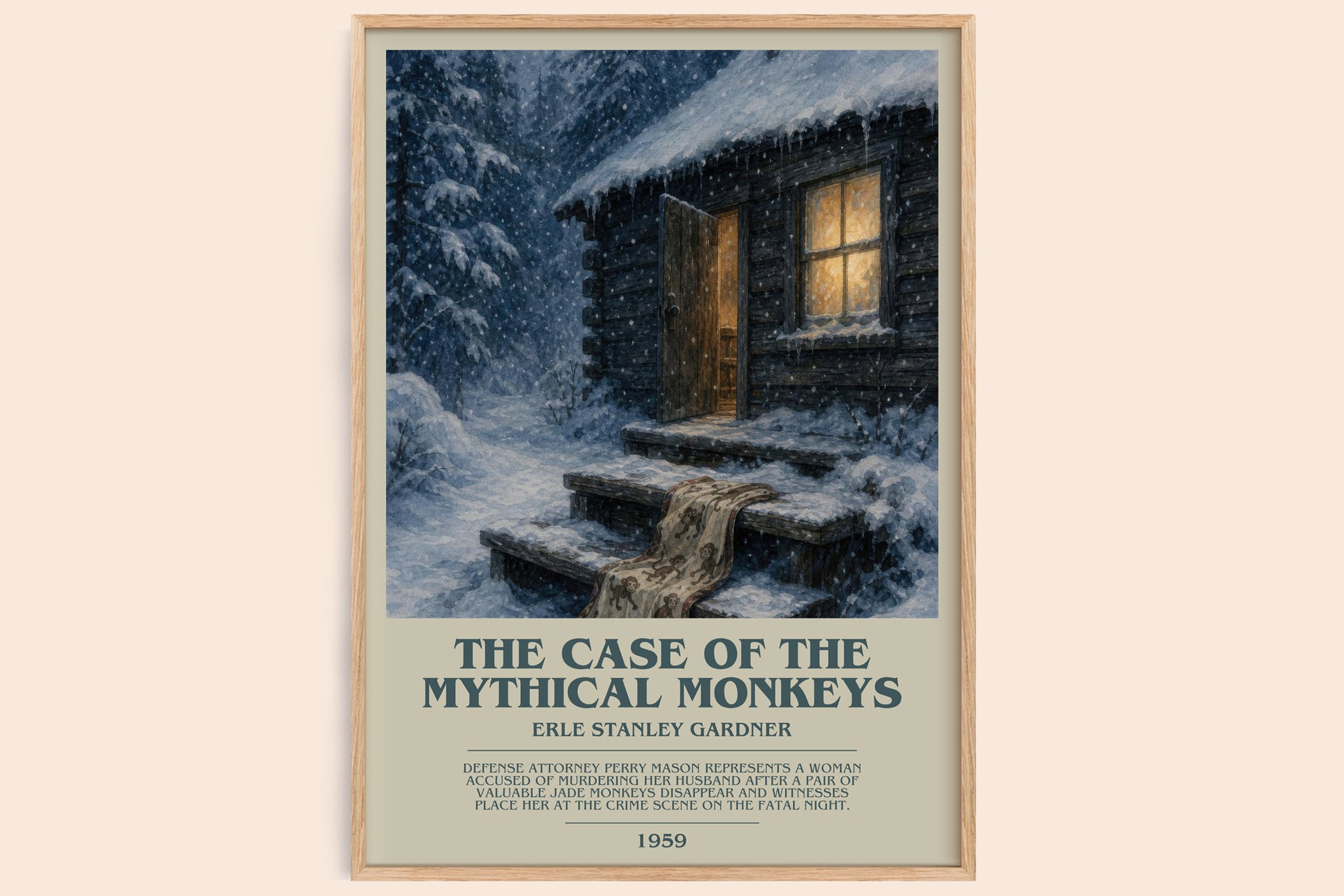 The Case Of The Mythical Monkeys bookish book poster by Erle Stanley Gardner – framed literary art print