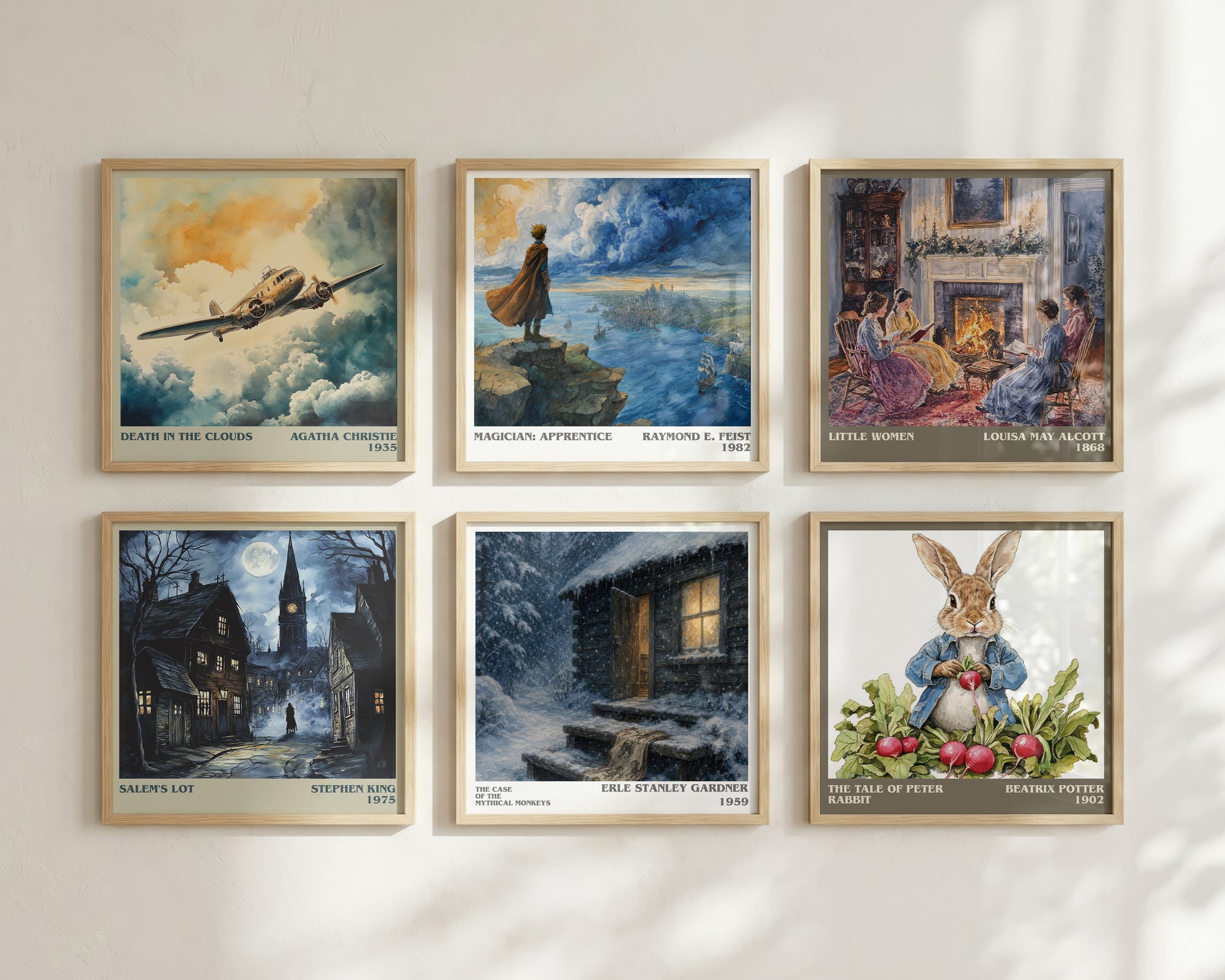 The Case Of The Mythical Monkeys literary print framed by window – literary home decor