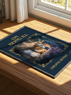 On Being Ill Classic Book Art Print by Virginia Woolf – print on a sunlit desk