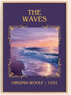 The Waves Classic Book Art Print by Virginia Woolf – book poster