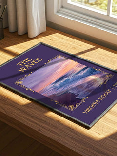 The Waves Classic Book Art Print by Virginia Woolf – print on a sunlit desk