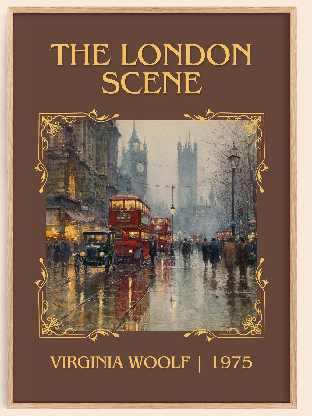 The London Scene Classic Book Art Print by Virginia Woolf – book poster