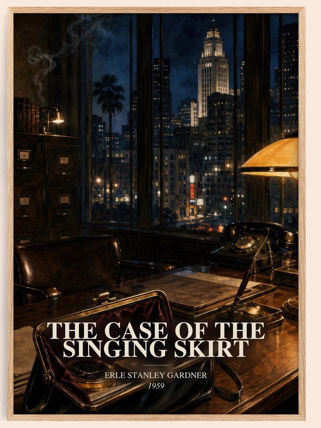 The Case Of The Singing Skirt watercolour book poster by Erle Stanley Gardner – framed literary art print