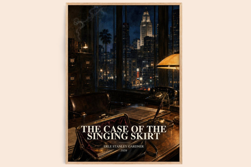The Case Of The Singing Skirt watercolour book poster by Erle Stanley Gardner – framed literary art print