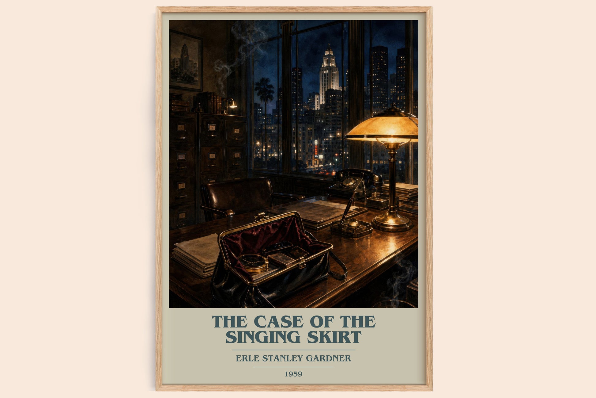 The Case Of The Singing Skirt book cover book poster by Erle Stanley Gardner – framed literary art print