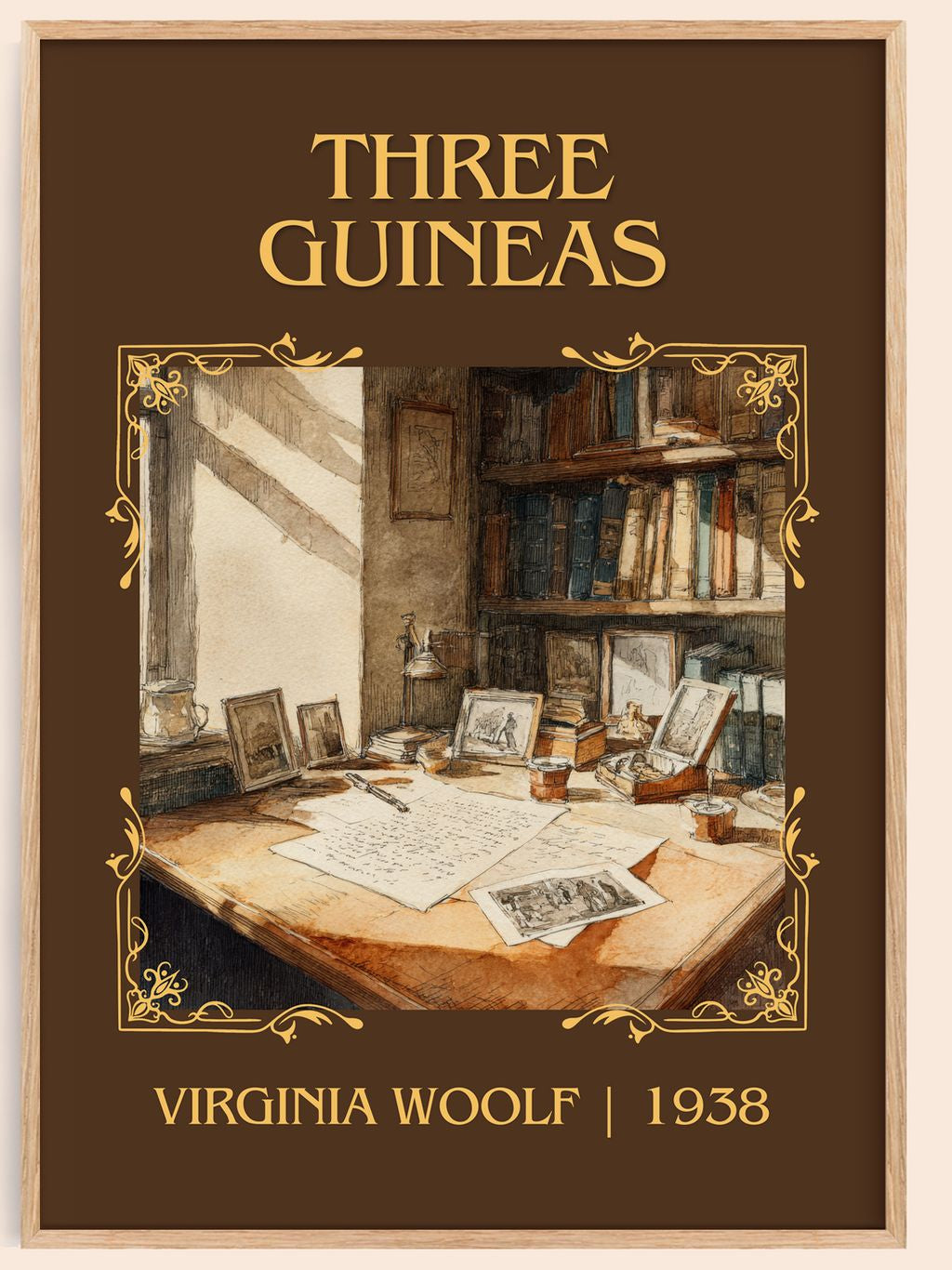 Three Guineas Classic Book Art Print by Virginia Woolf – book poster