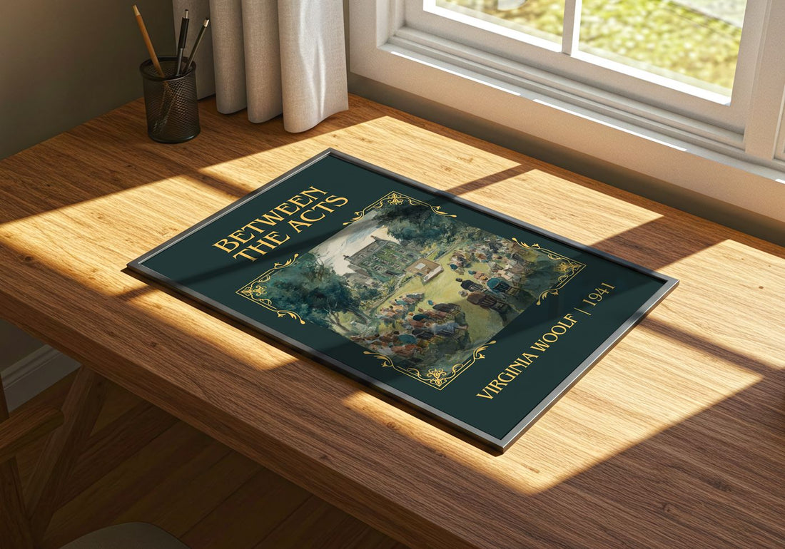 Between The Acts Classic Book Art Print by Virginia Woolf – print on a sunlit desk