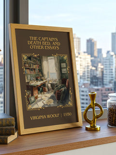 Captain'S Death Bed, And Other Essays Classic Book Art Print – framed print on a city-view windowsill