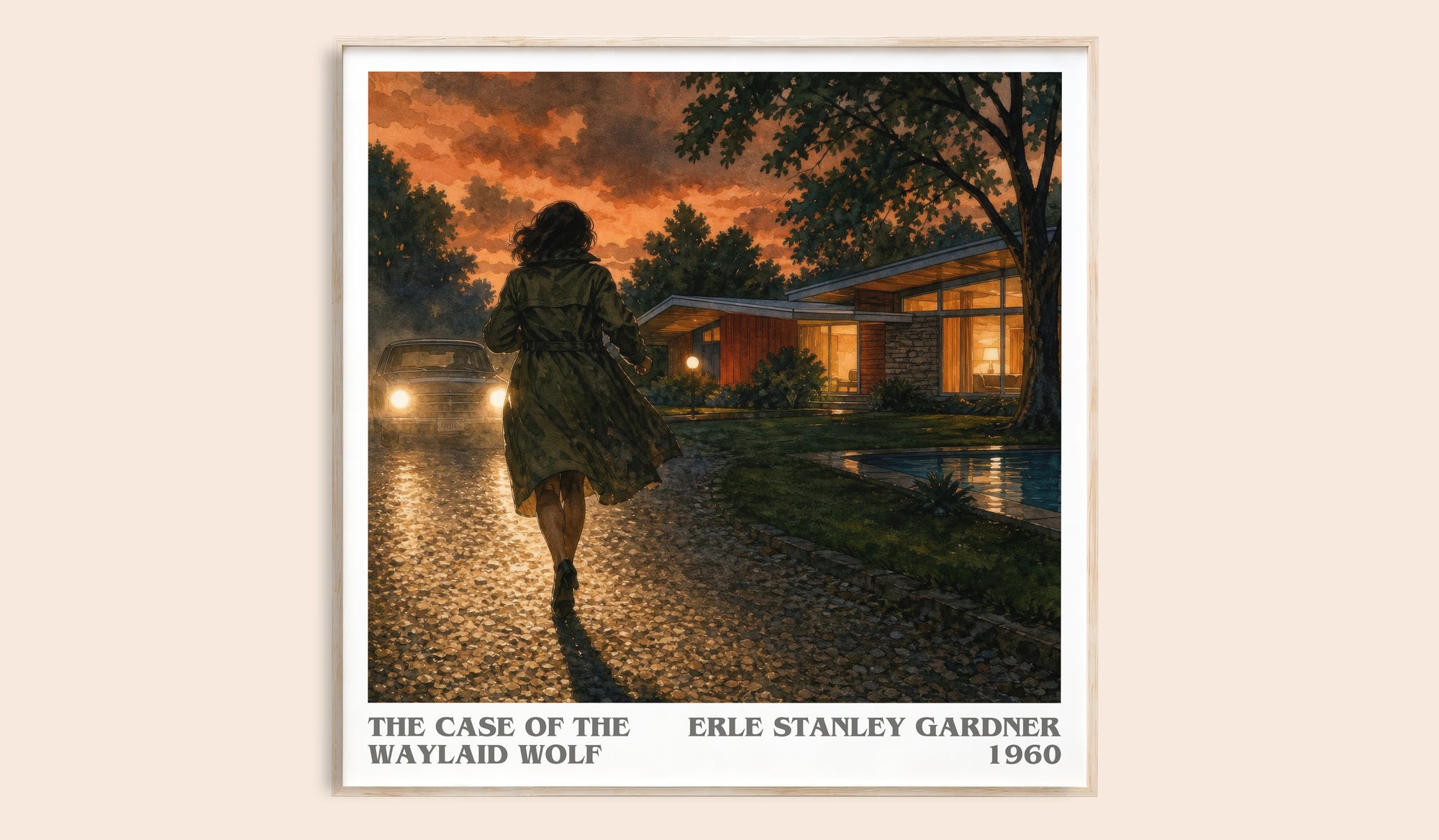 The Case Of The Waylaid Wolf literary book poster by Erle Stanley Gardner – framed literary art print