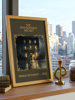The Housemaid'S Secret Classic Book Art Print by Freida McFadden – framed print on a city-view windowsill