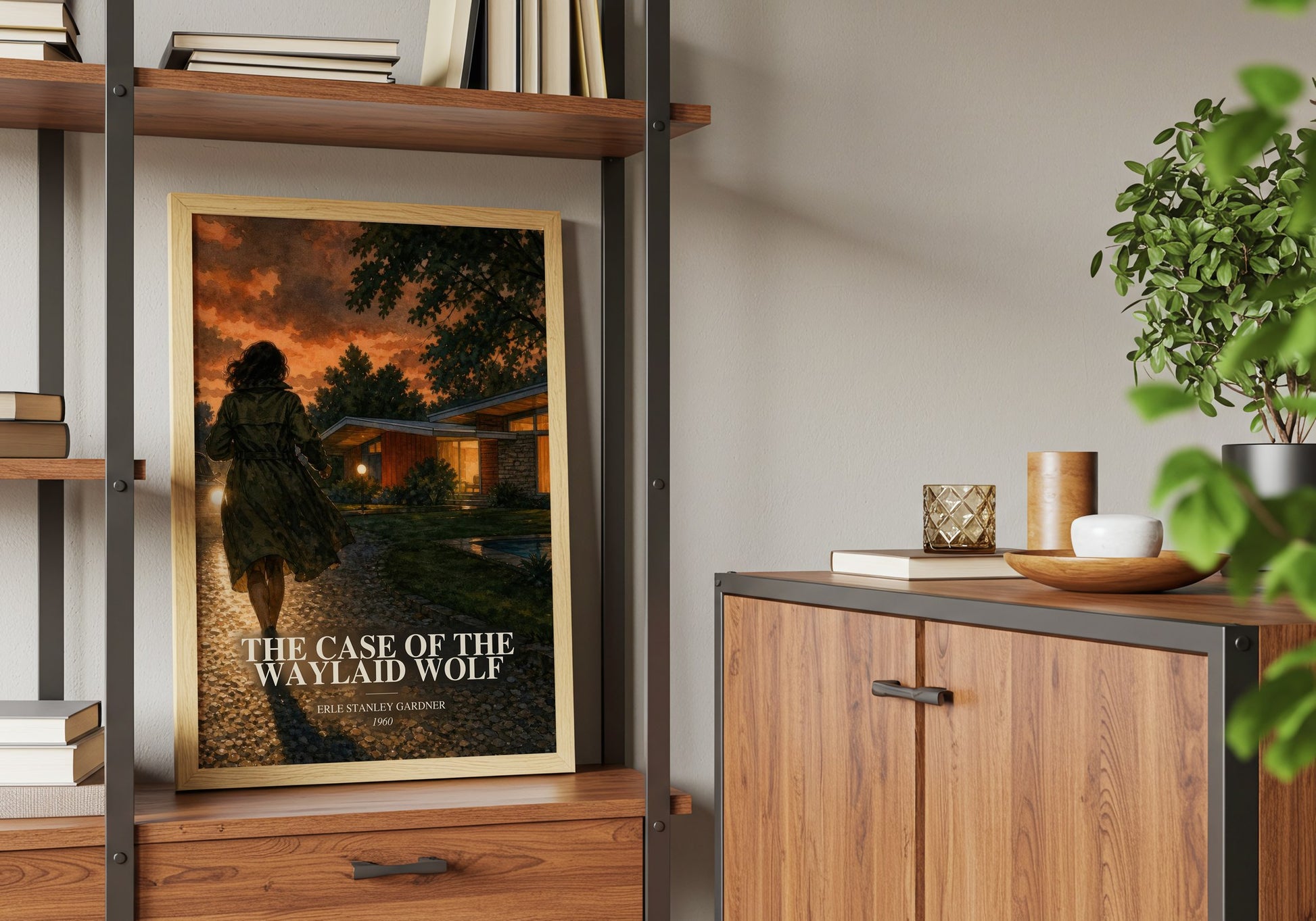 The Case Of The Waylaid Wolf book watercolour illustration paper finish options – matte satin gloss
