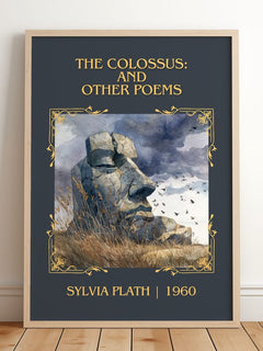 The Colossus: And Other Poems Classic Book Art Print by Sylvia Plath – framed print leaning on a wooden floor