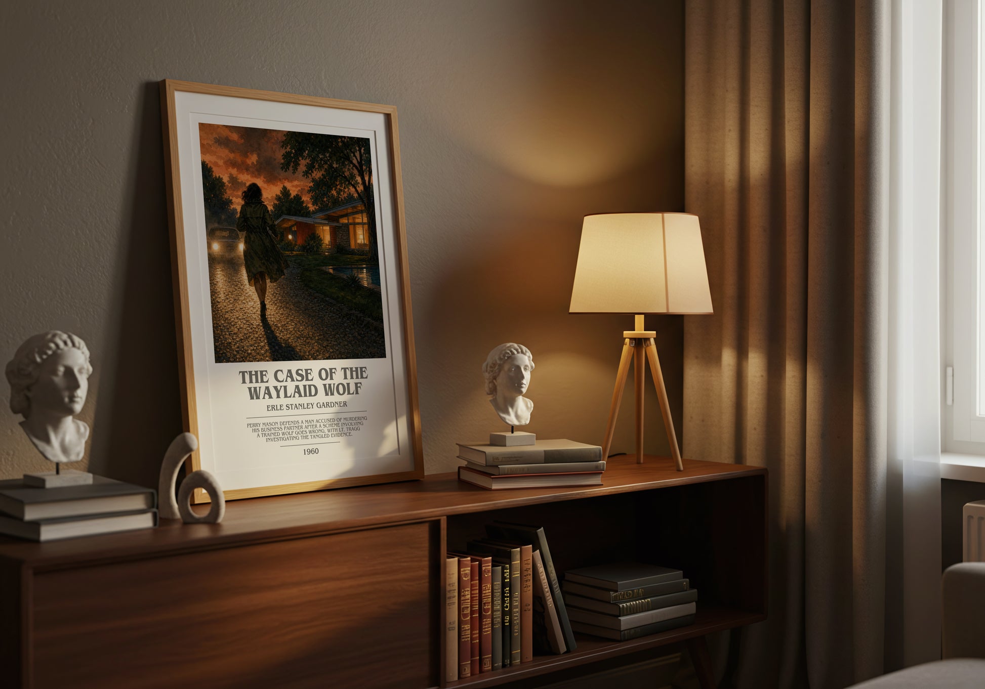 The Case Of The Waylaid Wolf bookish book poster framed on wall – mystery wall art