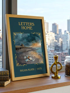 Letters Home Classic Book Art Print by Sylvia Plath – framed print on a city-view windowsill