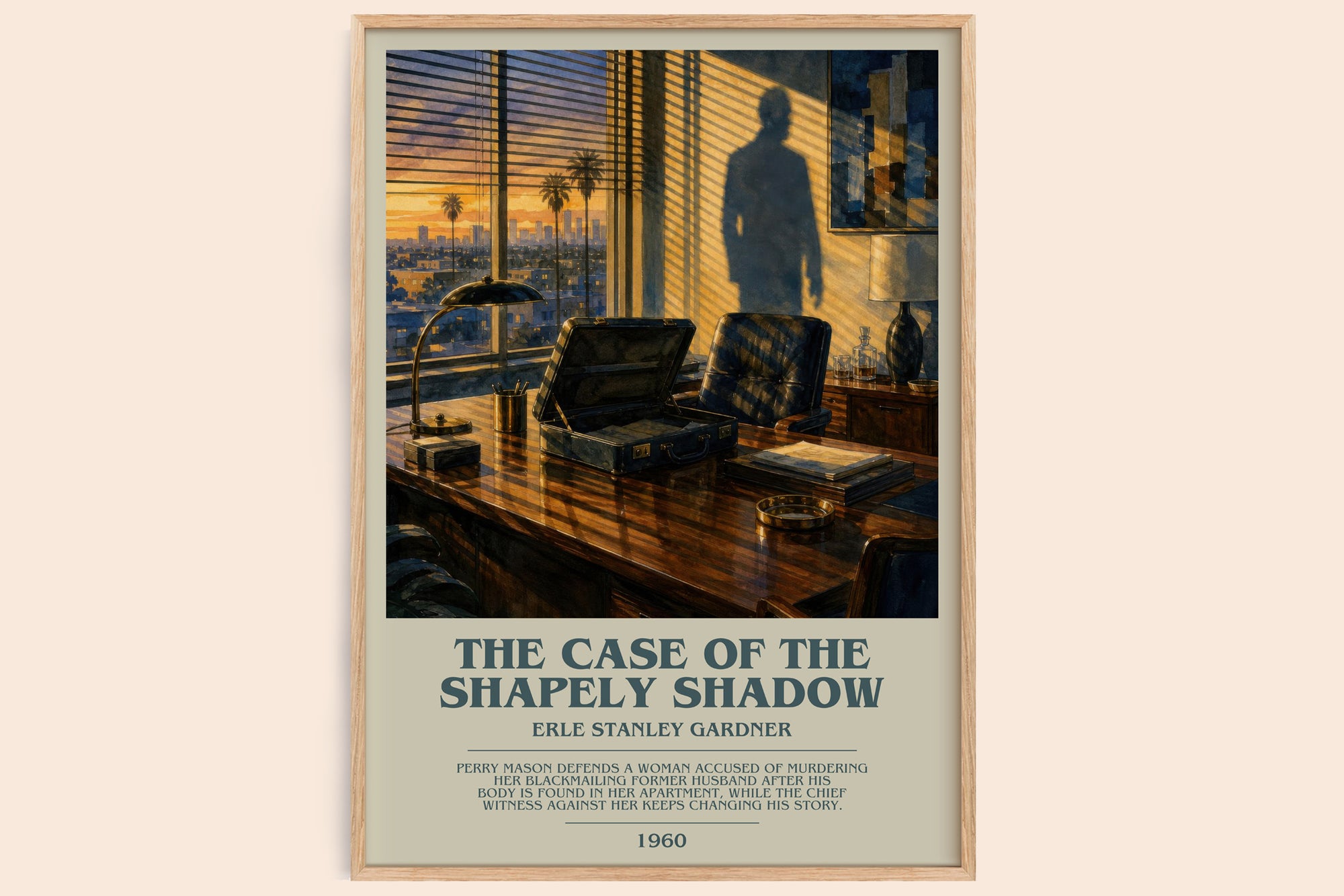 The Case Of The Shapely Shadow bookish book poster by Erle Stanley Gardner – framed literary art print