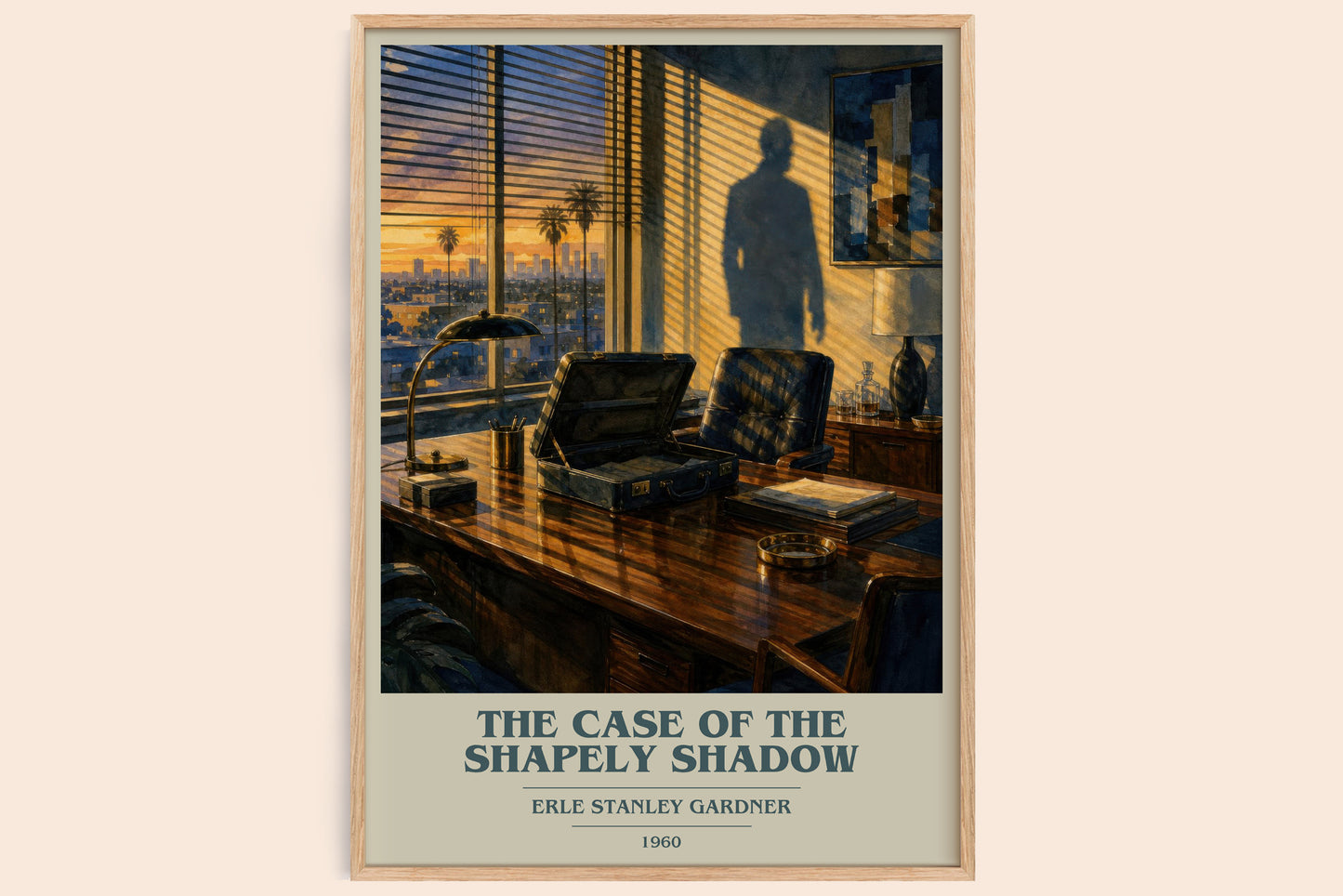 The Case Of The Shapely Shadow book cover book poster by Erle Stanley Gardner – framed literary art print