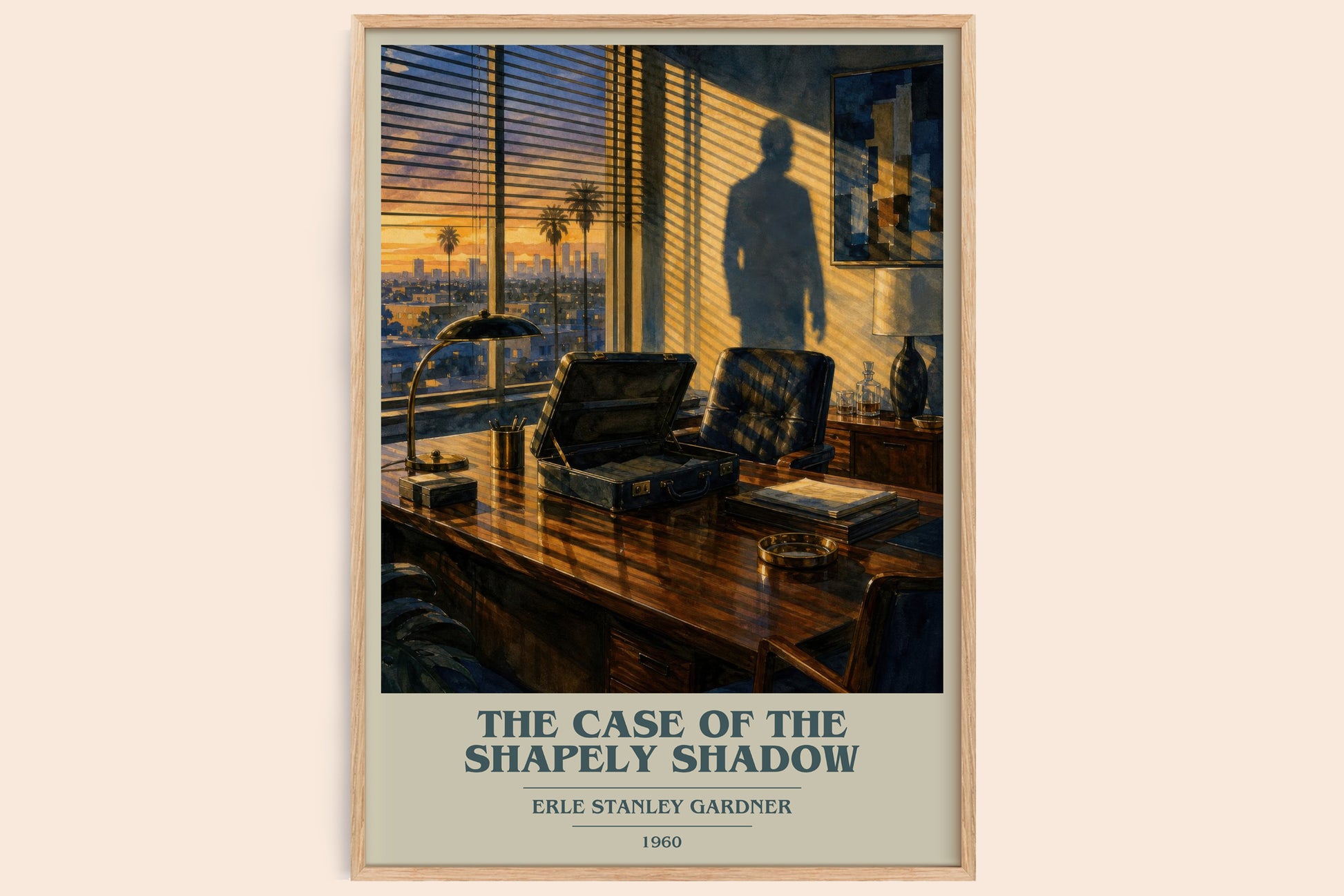 The Case Of The Shapely Shadow book cover book poster by Erle Stanley Gardner – framed literary art print
