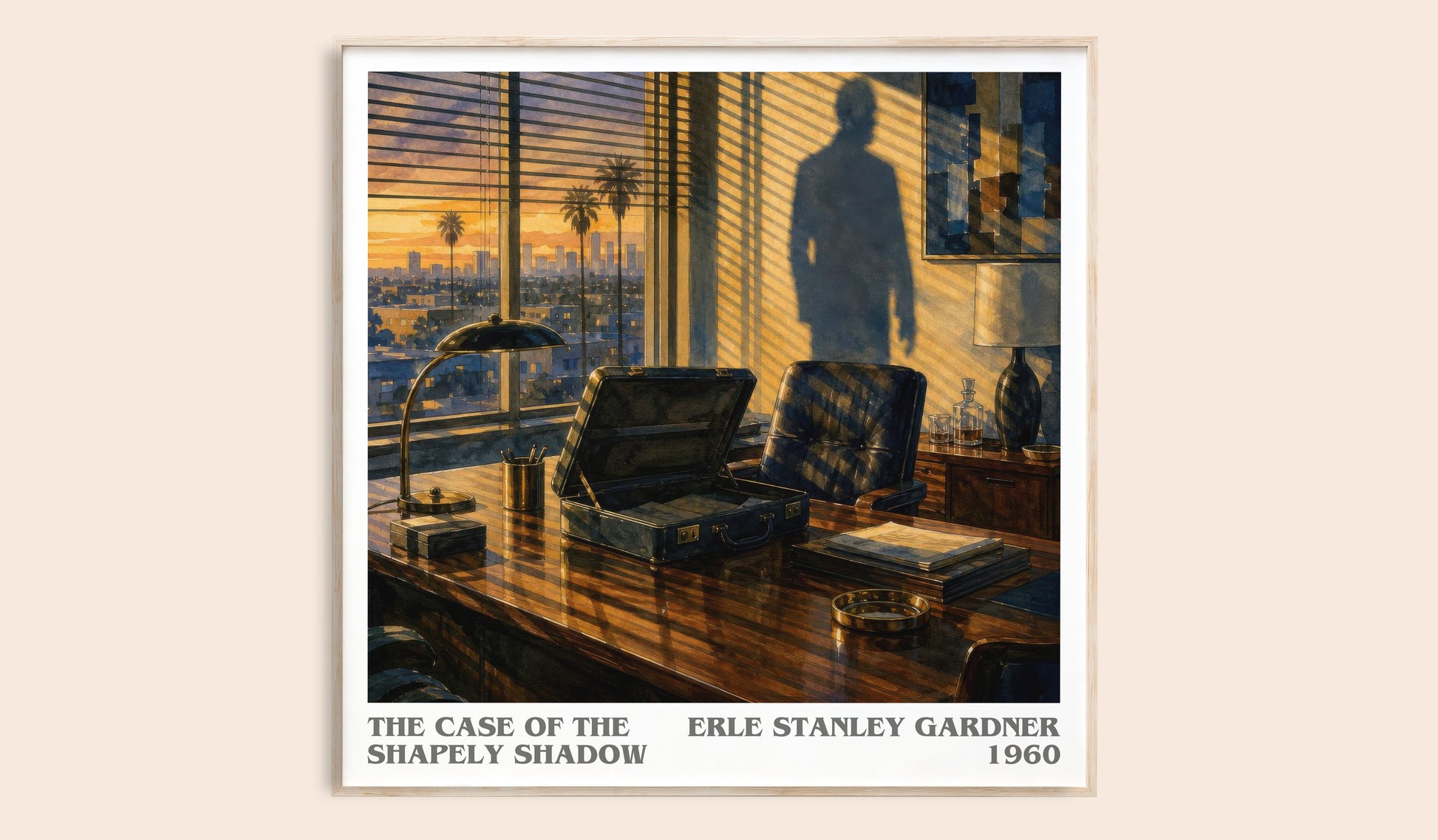 The Case Of The Shapely Shadow literary book poster by Erle Stanley Gardner – framed literary art print