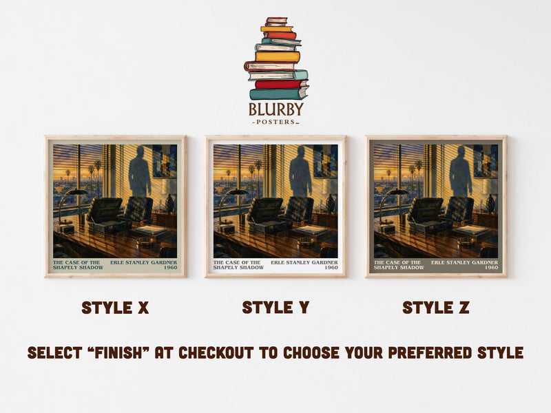 The Case Of The Shapely Shadow literary print in frame leaning in hallway – mystery wall art