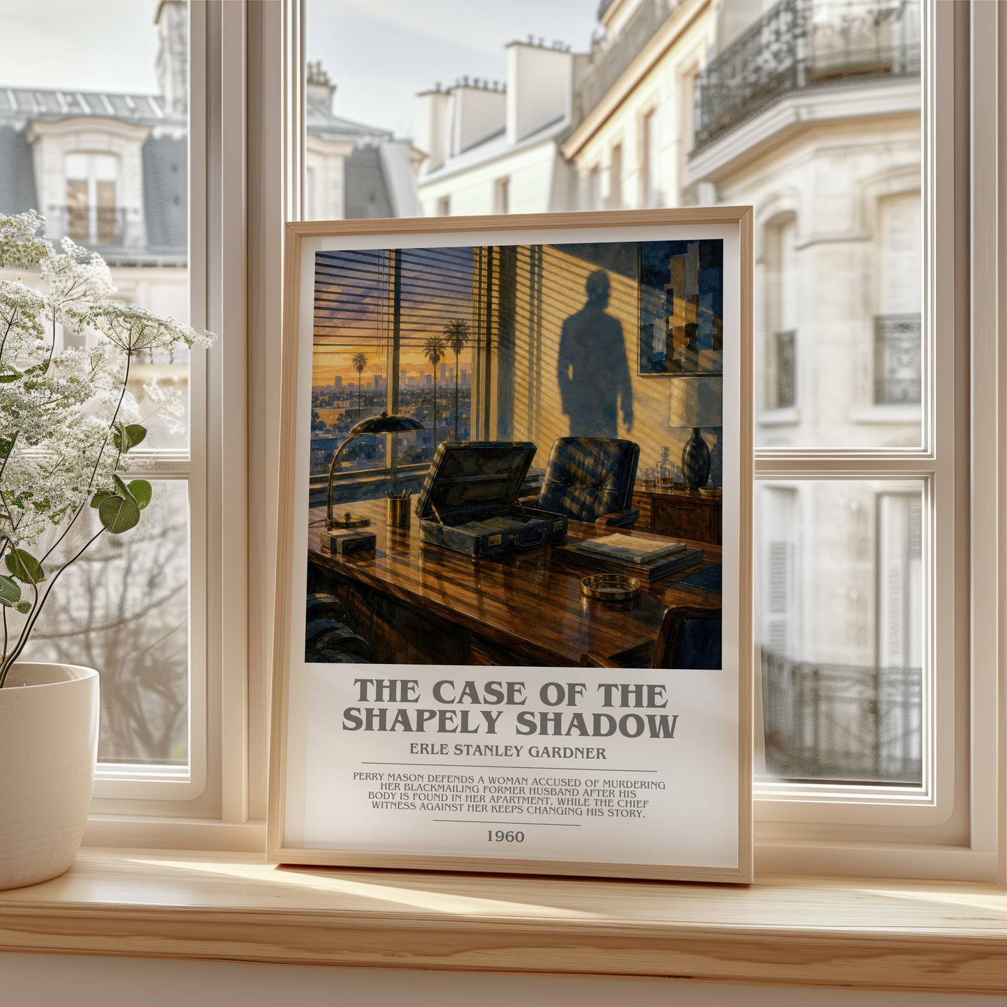 The Case Of The Shapely Shadow bookish poster colour and style options – Erle Stanley Gardner book art