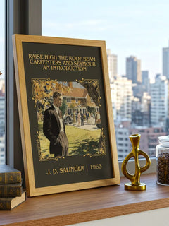 Raise High The Roof Beam, Carpenters And Seymour: An Introduction – framed print on a city-view windowsill