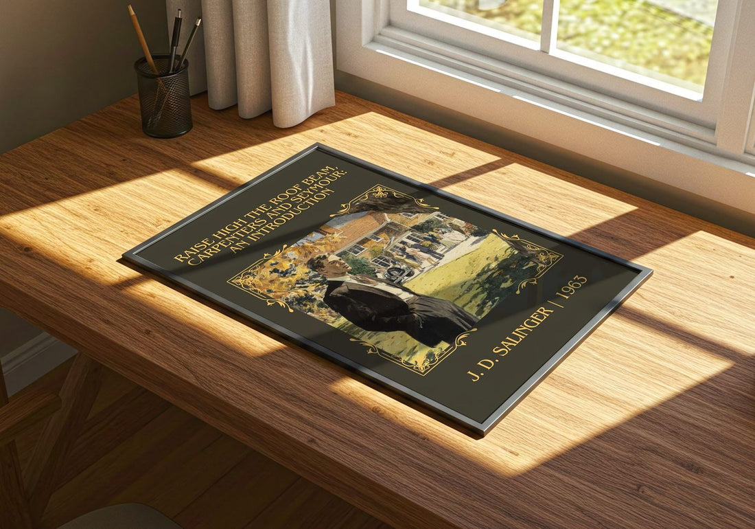 Raise High The Roof Beam, Carpenters And Seymour: An Introduction – print on a sunlit desk