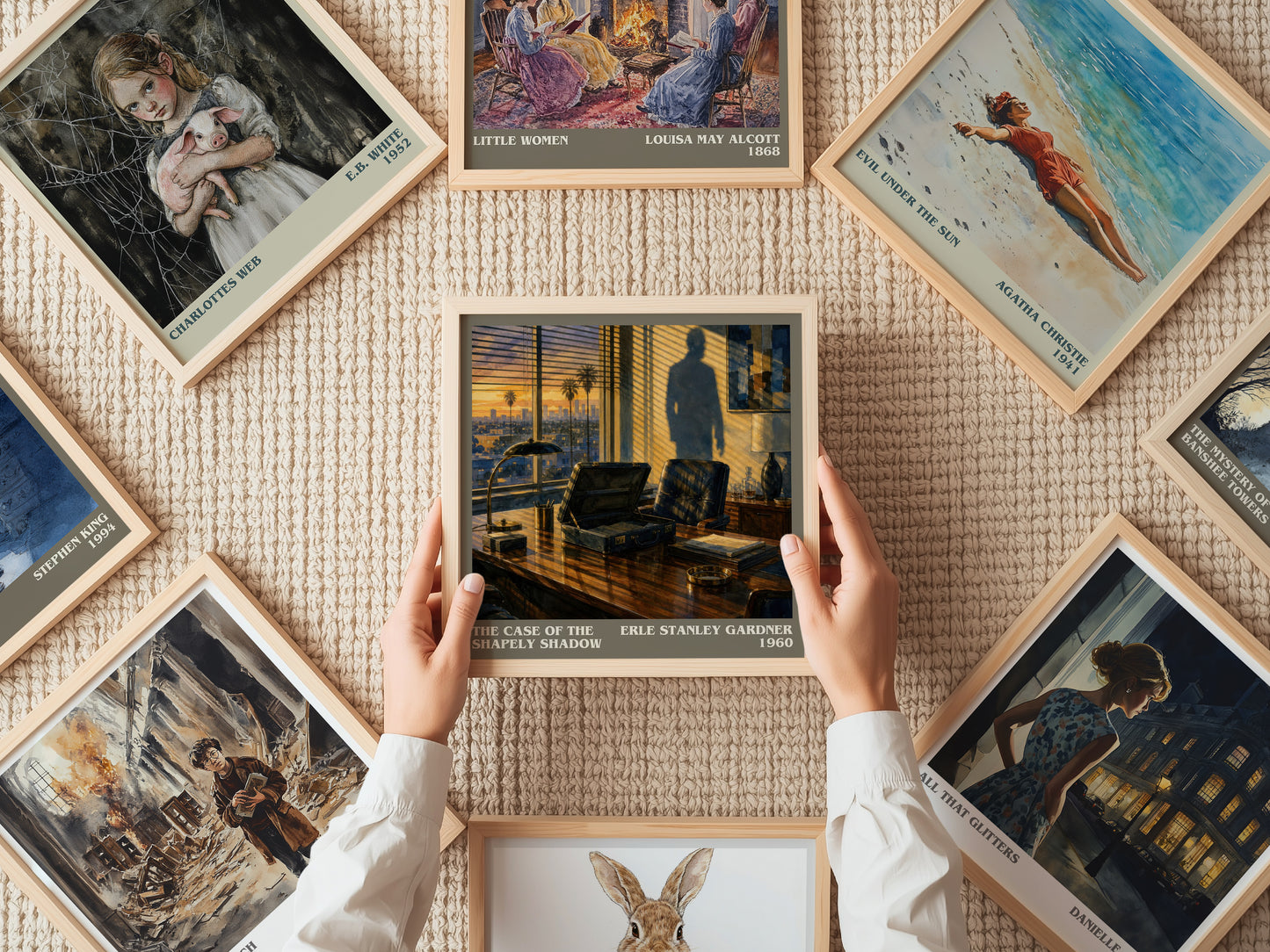 The Case Of The Shapely Shadow literary book poster framed on wall – mystery wall art