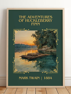 The Adventures Of Huckleberry Finn classic book art print in frame leaning in hallway – classic literature wall art