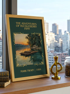 The Adventures Of Huckleberry Finn classic book art print paper finish options – matte satin gloss
