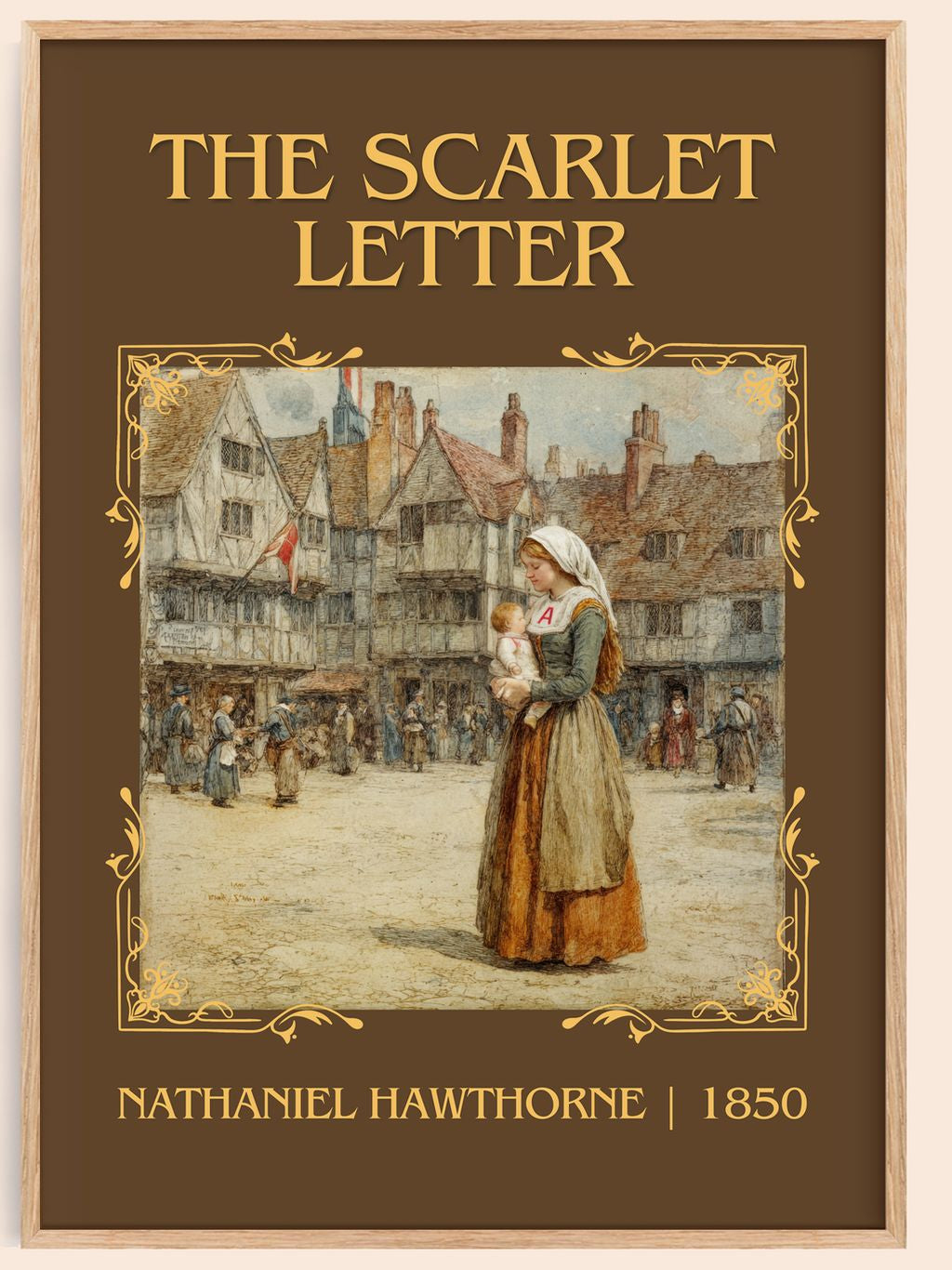 The Scarlet Letter Classic Book Art Print by Nathaniel Hawthorne – book poster