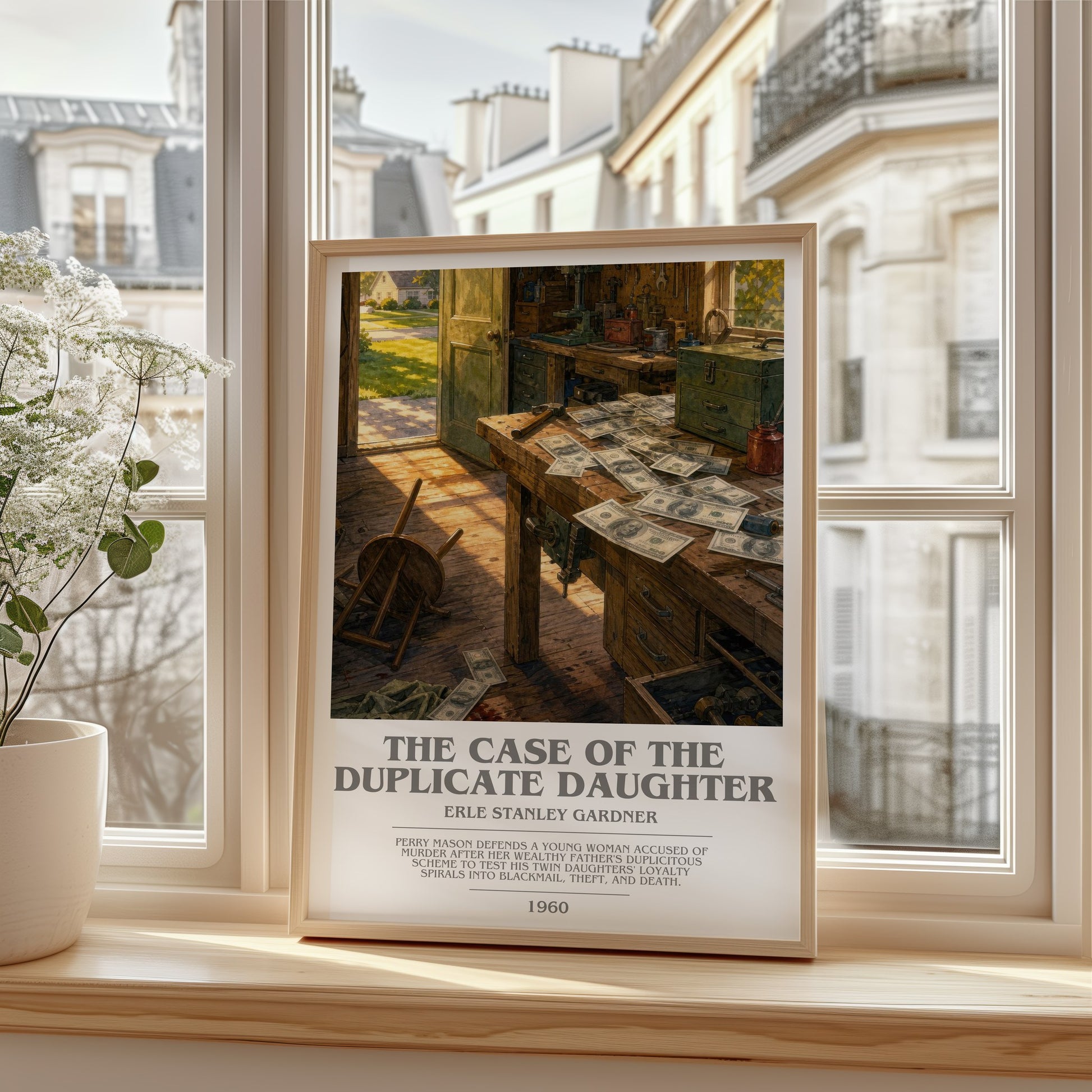 The Case Of The Duplicate Daughter bookish poster colour and style options – Erle Stanley Gardner book art