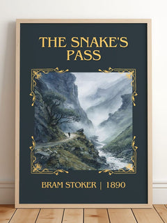 The Snake'S Pass Classic Book Art Print by Bram Stoker – framed print leaning on a wooden floor