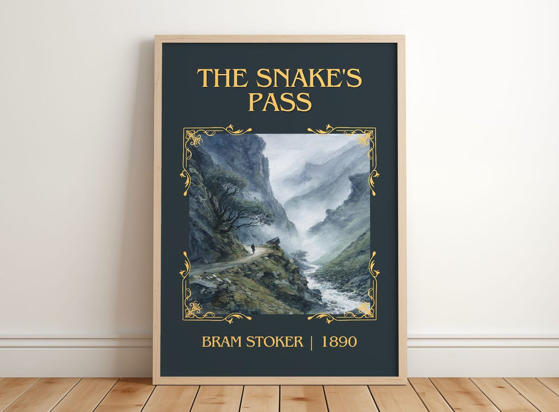 The Snake'S Pass Classic Book Art Print by Bram Stoker – framed print leaning on a wooden floor