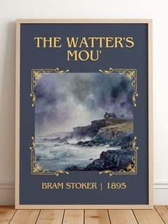 The Watter'S Mou' Classic Book Art Print by Bram Stoker – framed print leaning on a wooden floor