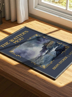 The Watter'S Mou' Classic Book Art Print by Bram Stoker – print on a sunlit desk