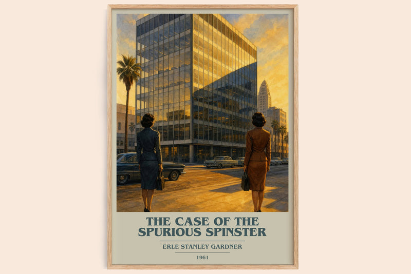 The Case Of The Spurious Spinster book cover book poster by Erle Stanley Gardner – framed literary art print