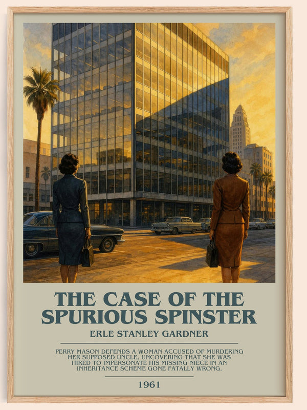 The Case Of The Spurious Spinster bookish book poster by Erle Stanley Gardner – framed literary art print