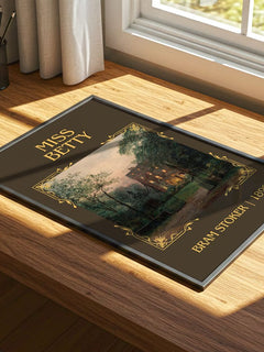 Miss Betty Classic Book Art Print by Bram Stoker – print on a sunlit desk