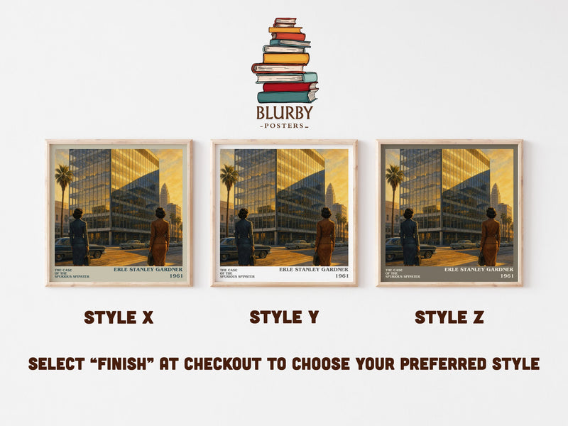 The Case Of The Spurious Spinster literary print in frame leaning in hallway – mystery wall art