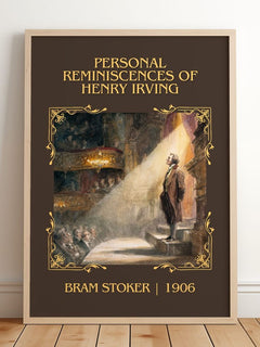 Personal Reminiscences Of Henry Irving Classic Book Art Print – framed print leaning on a wooden floor